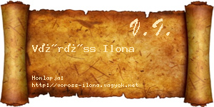 Vöröss Ilona névjegykártya